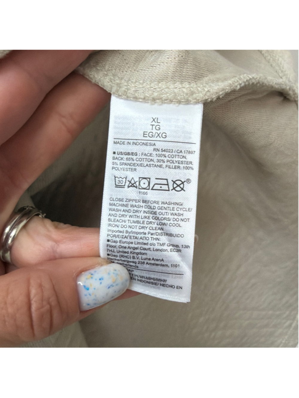 NWT Gap Fit Quilted Jacquard Half-Zip Pullover in Moonstone Beige Sz XL! - Picture 7 of 8